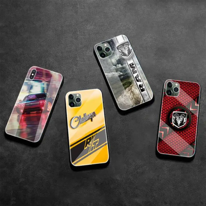 

Sport Car Dodges Viper Phone Case Tempered Glass For Iphone6plus 6S 7 7plus 8 X XS XSmax XR 11 12 Pro Max 12mini