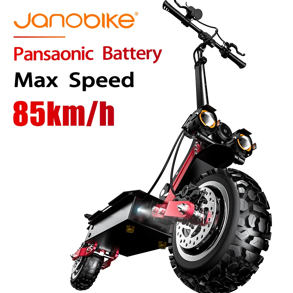 Janobike T85 Электрический скутер для взрослых 60V6000W двухприводный внедорожный