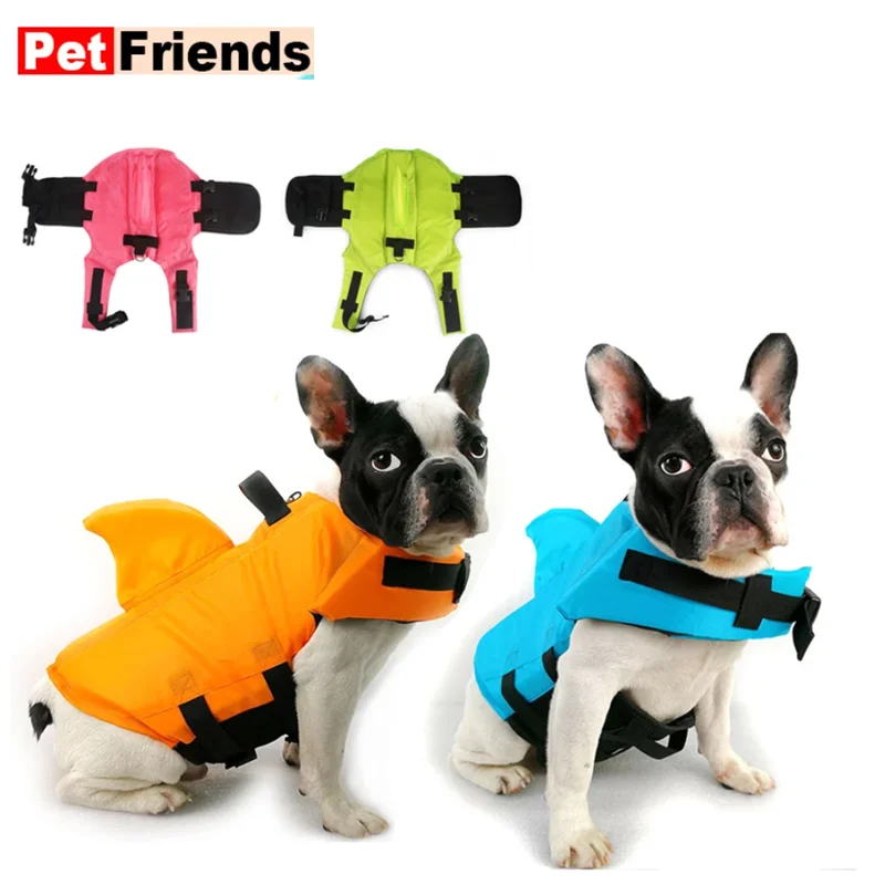 

Dog Life Vest Summer Shark Pet Life Jacket Dog Clothes Dogs Swimwear Pets Swimming Suit