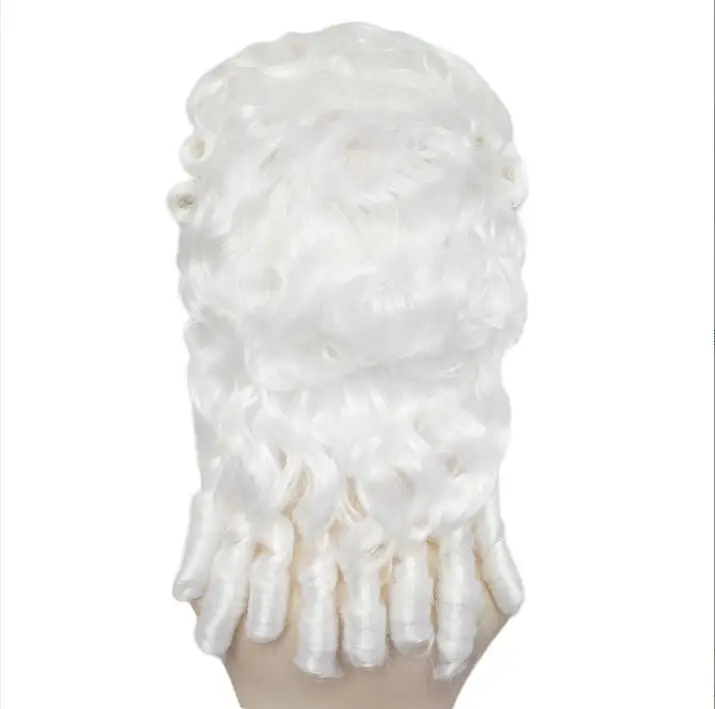 Женский парик для косплея 16-дюймовый белый юриста судьи в стиле барокко вьющийся
