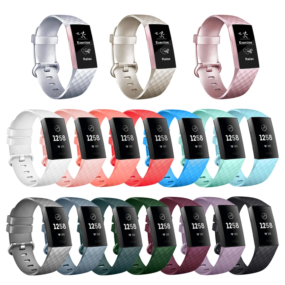 Silicone Band for Fitbit Charge 4 3 Sport Watch Strap Bracelet Replacement Wristband for Fitbit Charge 4 3 SE Band