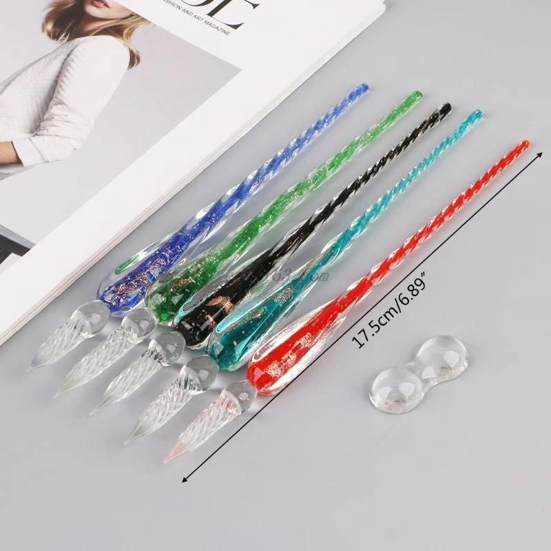 Светящаяся стеклянная перьевая ручка чернила для подписи деловой подарок