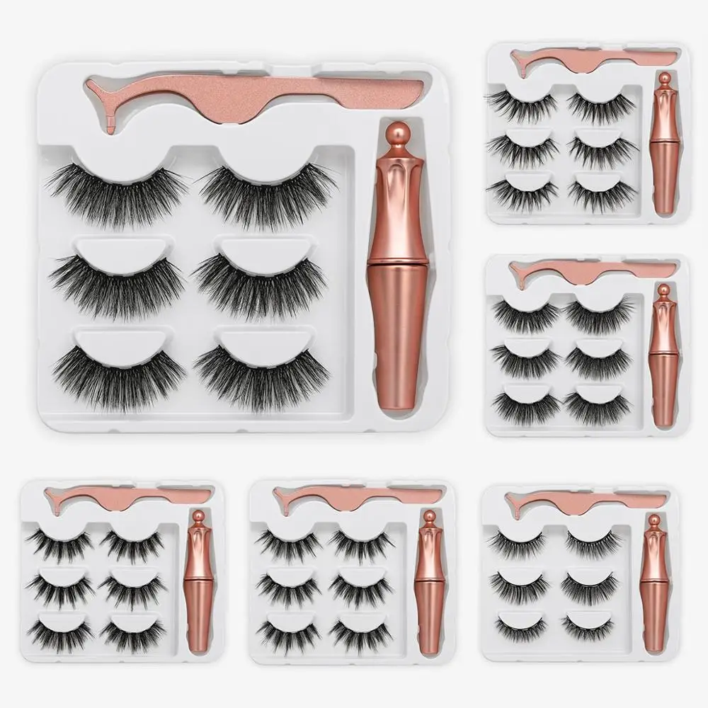 3 пары магнитные ресницы натуральные длинные подводки для глаз и накладные