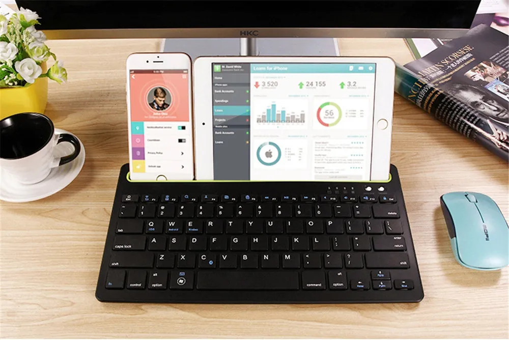 Портативная Беспроводная Bluetooth клавиатура мини планшет клавиатура для iPad 2/3/4 Air 1 2 Новинка Pro 9,7 дюймов Mini 1 2 3 4 5 подставка