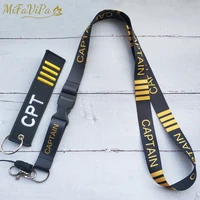 1 set captain lanyards neck strap phone chaveiro key chain llavero lanyard for id card holder flight crew gift for captains