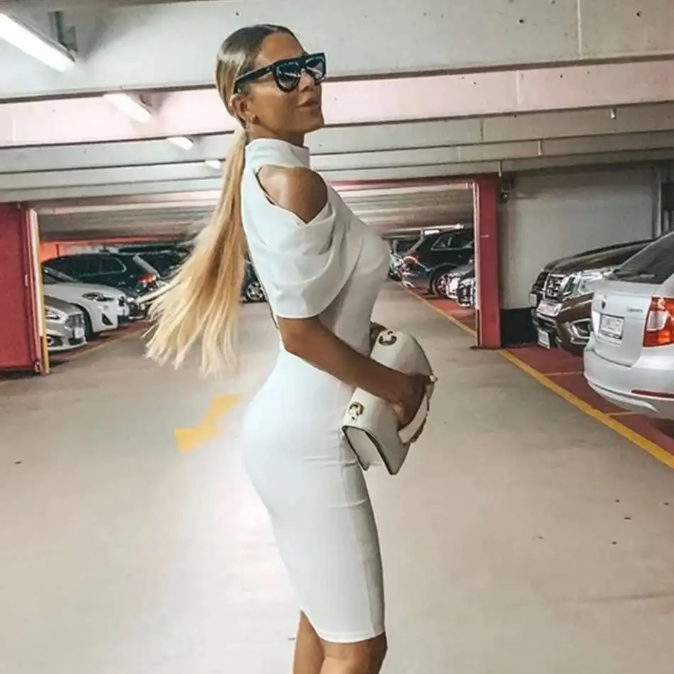 Женское вечернее платье Seamyla Белое Облегающее Платье в стиле знаменитостей |