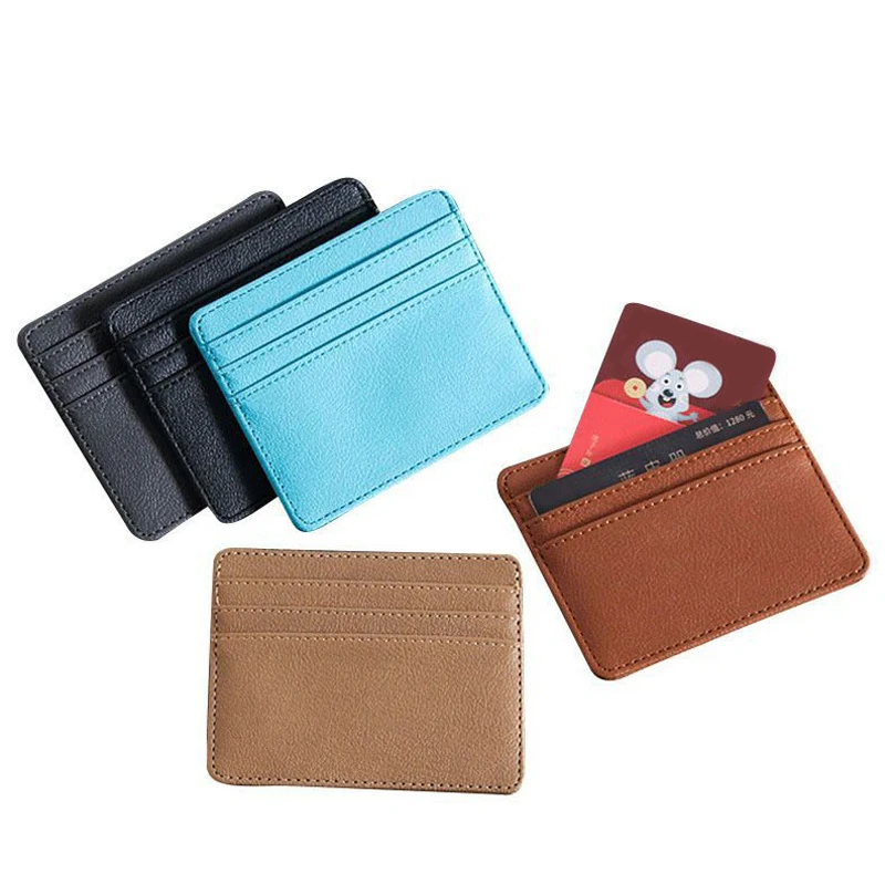 

3 Card Slots Ultra-thin Card Holder Slim Bank Credit Card Pouch Coin Case Wallet Organizer Women Men Thin Business Card Wallet