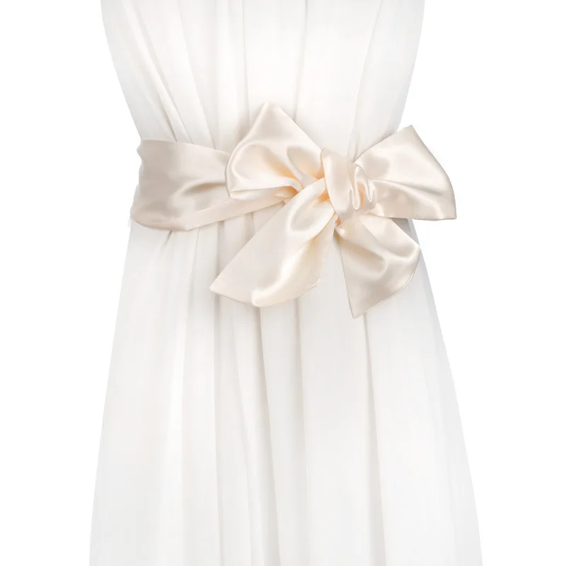 Новое поступление мягкий Шелковый широкий пояс для женщин обтянутый тканью