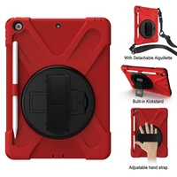 multi function case foripad 10 2 case with 3 layer heavy duty rugged protection for ipad 7th 8th gen with pen slot