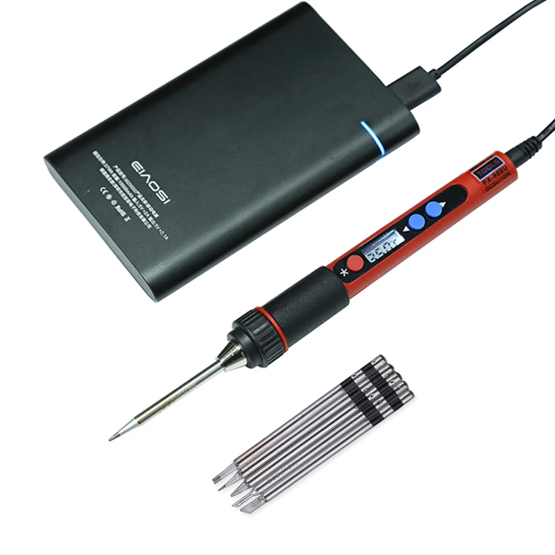 

LCD Digital Adjustable Temperature USB Soldering Iron 5V 10W Portable Lead-Free BAG Welding Rework Tools