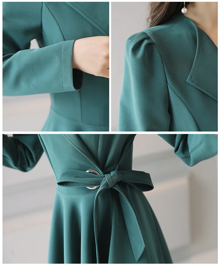 Elegant Long Trench Coat for Women Spring Autumn Outerwear Slim Women's Windbreaker Skirt Shape Coats With Belt YQ105 | Женская