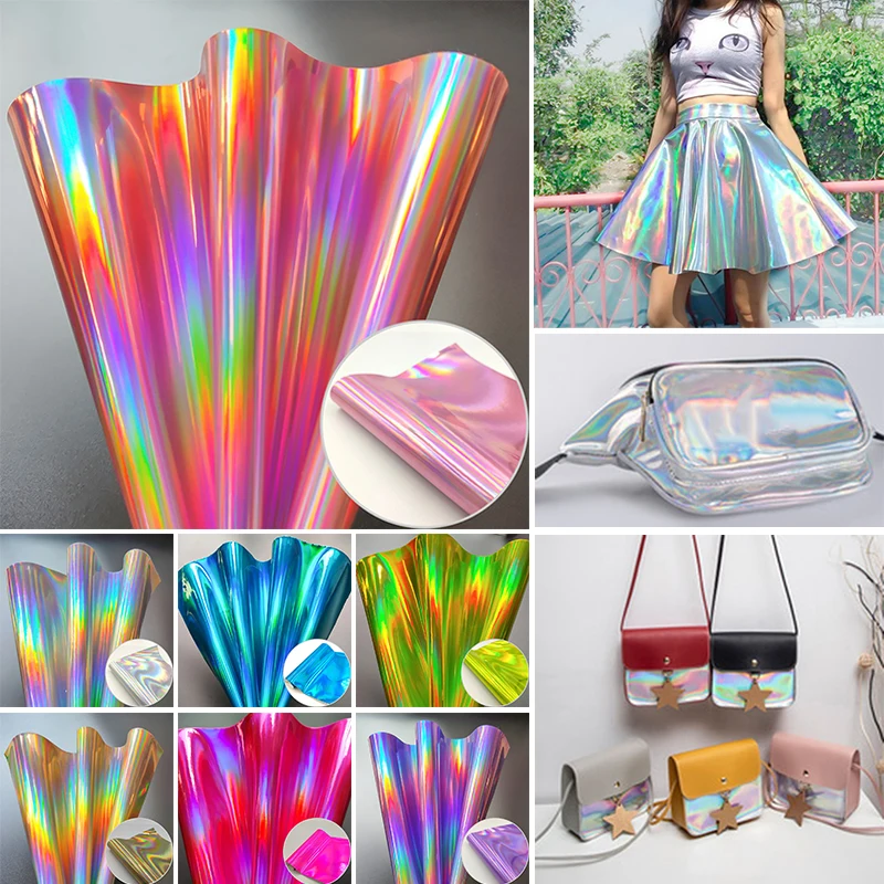 1 шт. Лазерная кожа для дома DIY цветная зеркальная кожаная тканевая сумка обуви