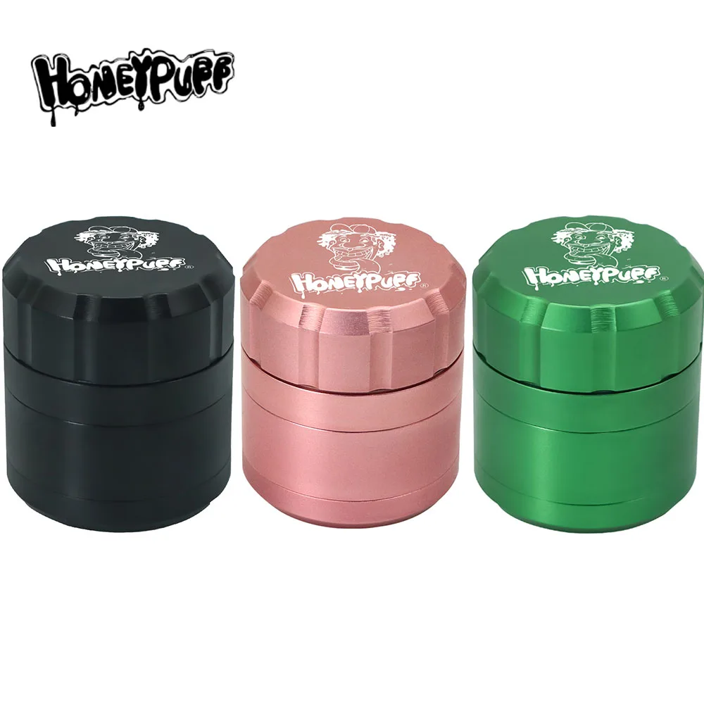 

HONEYPUFF 50MM 4-layer Black Tobacco Grinder Vanilla Smoking Accessories Aluminum Alloy Metal Vanilla Grinder Accessories