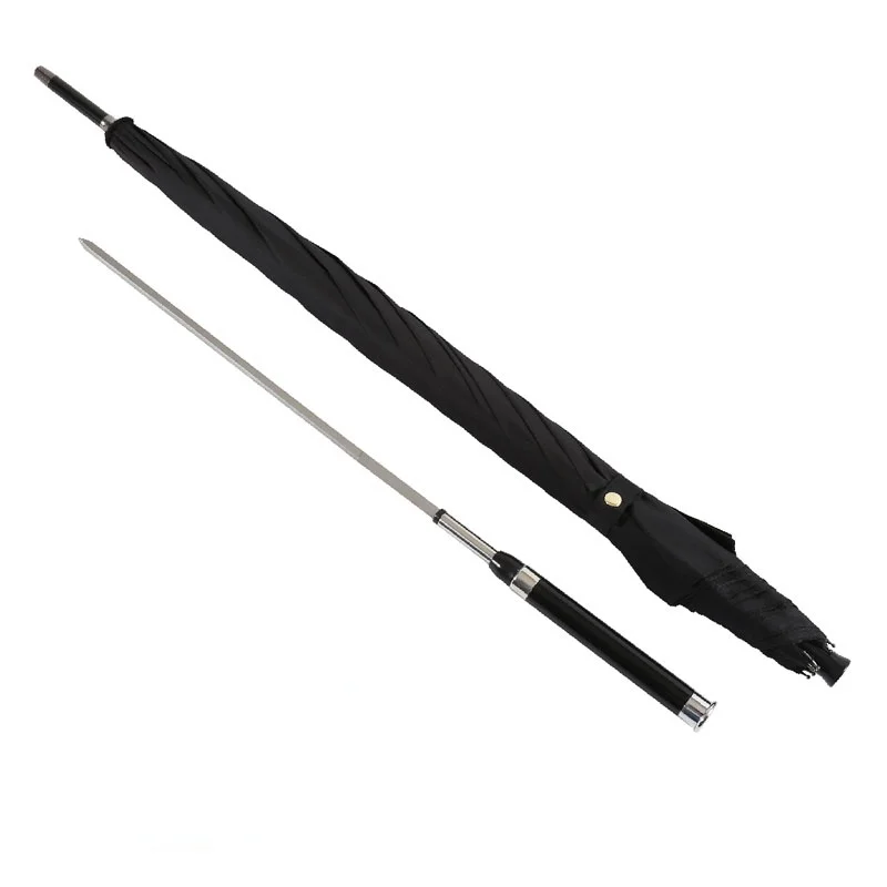 

Черный зонт с длинной ручкой в винтажном стиле, большой ветрозащитный, защита от ультрафиолета для взрослых, модный аксессуар от дождя, BD50YS