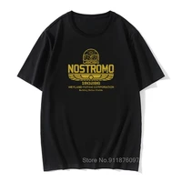 vintage aliens nostromo gold logo tshirt men o neck 100 percent cotton t shirt weyland yutani corp new