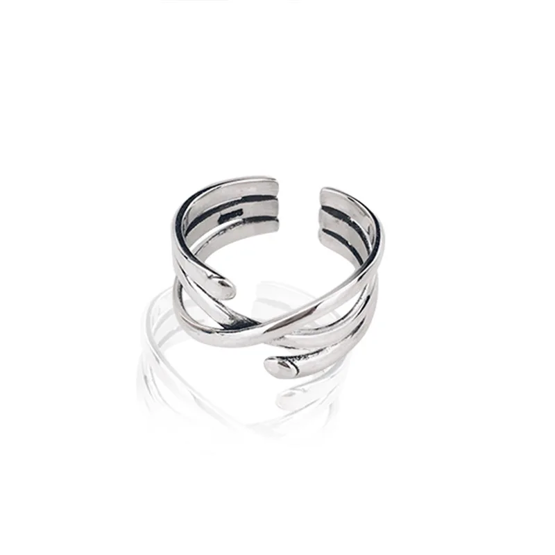 

Wrap Cross Rings Female Ins Tide Korean Version of Wild Retro Old Irregular Multi-layer Wrapping Line Index Finger Rings Female