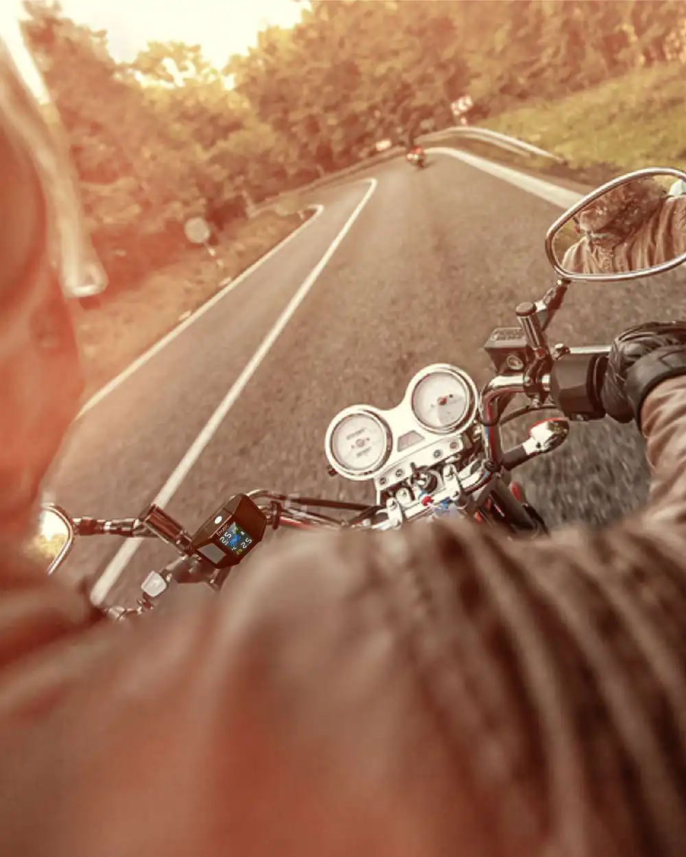 

Waterproof With Wireless Sensors USB Solar Charging Motorcycle TPMS Motor Tire Pressure Temperature Monitoring Alarm System