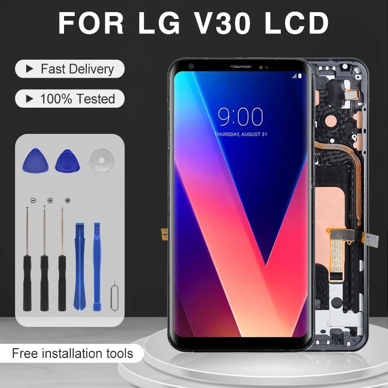 

Catteny Promotion H930 Display For LG V30 Display Touch Panel Screen Digitizer VS996 Assembly Free Shipping With Tools