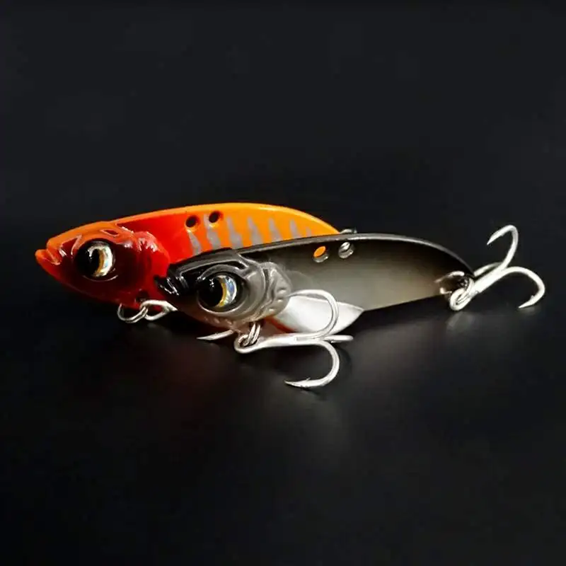 1 шт. 3D Металлические Vib приманки 6 10 15gFishing приманка vivid Vibrations ложка Isca твердая бас