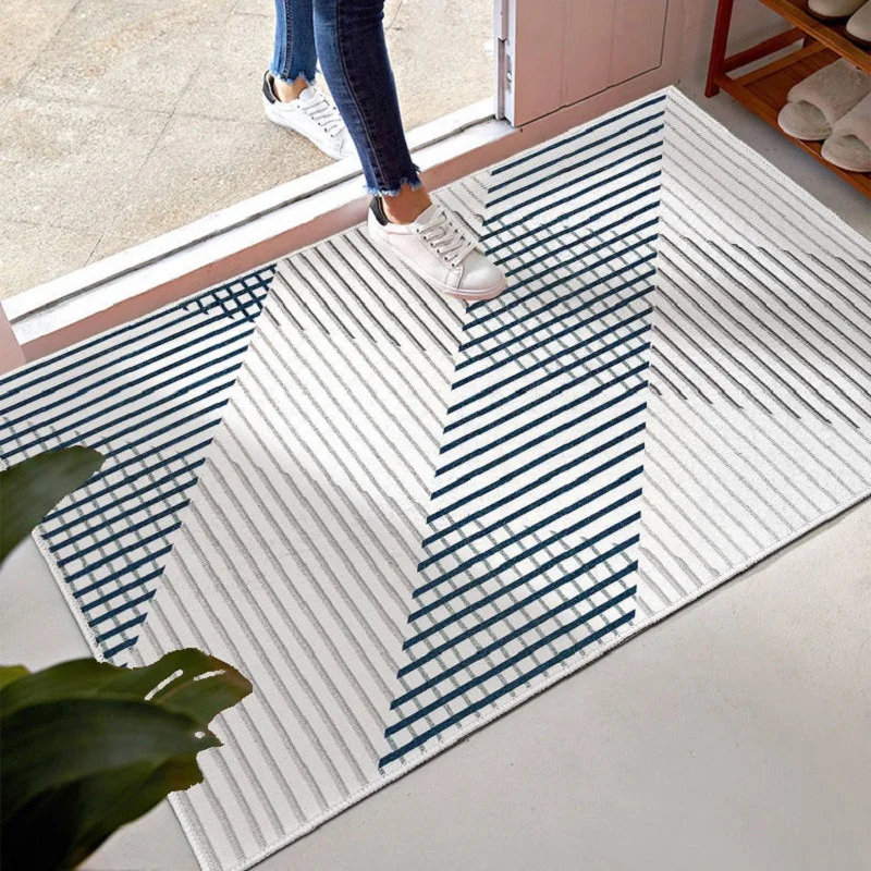 Напольный коврик с геометрическим цветочным принтом впитывающий нескользящий