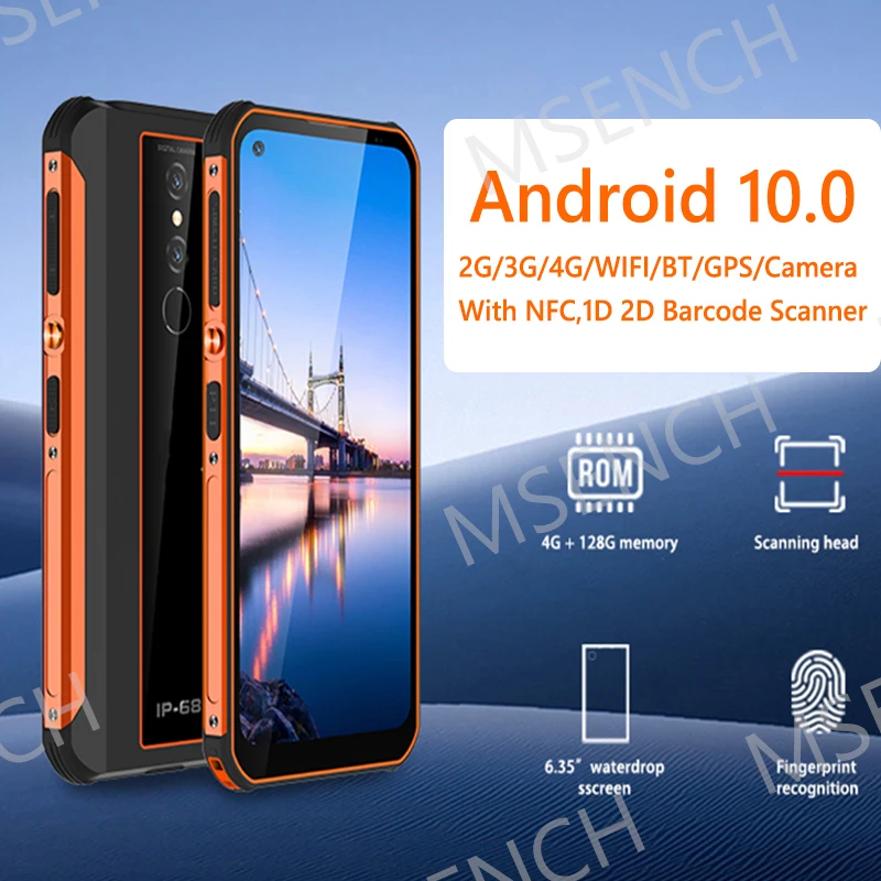 

Планшетный ПК на Android 10,0, защищенный, IP68, PDA, 6,35 дюйма, терминалы передачи данных, Поддержка NFC, 13,56 МГц, сканер штрих-кода Honeywell 2D QR