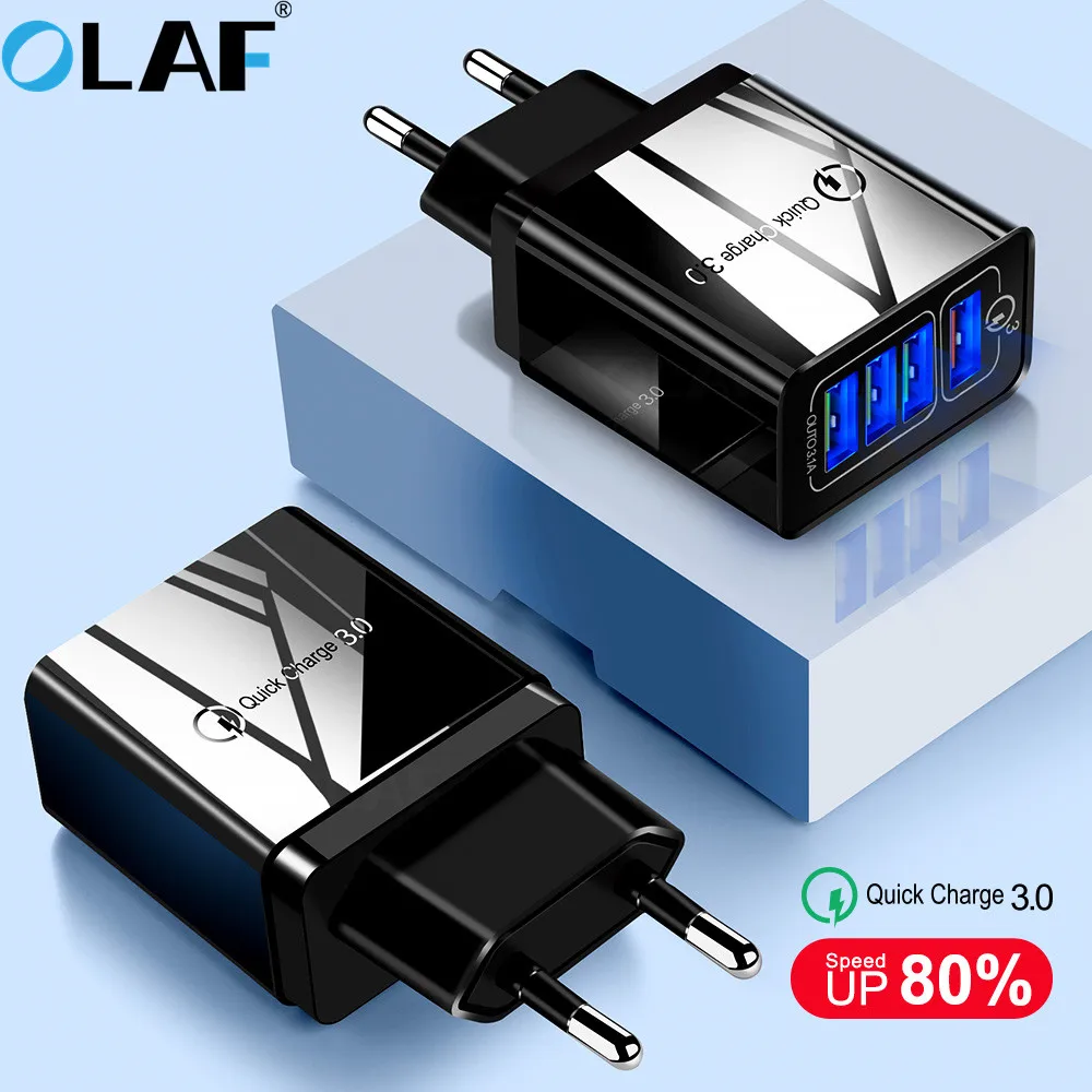 OLAF Быстрая зарядка QC 3 0 Смарт быстрая 4 USB настенное зарядное устройство для iphone