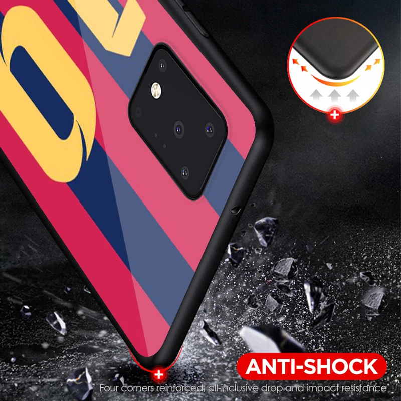 

Football Number 10 for Samsung Note 20 Ultra Plus A21S A51 A71 5G A9 A8 A7 A6 Plus A5 A3 2018 2017 Bright Black Phone Case