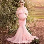 Платье для беременных; платье для фотосъемки с открытыми плечами; шифоновое хлопковое длинное платье для беременных; платье с рыбьим хвостом; детское платье для фотосессии