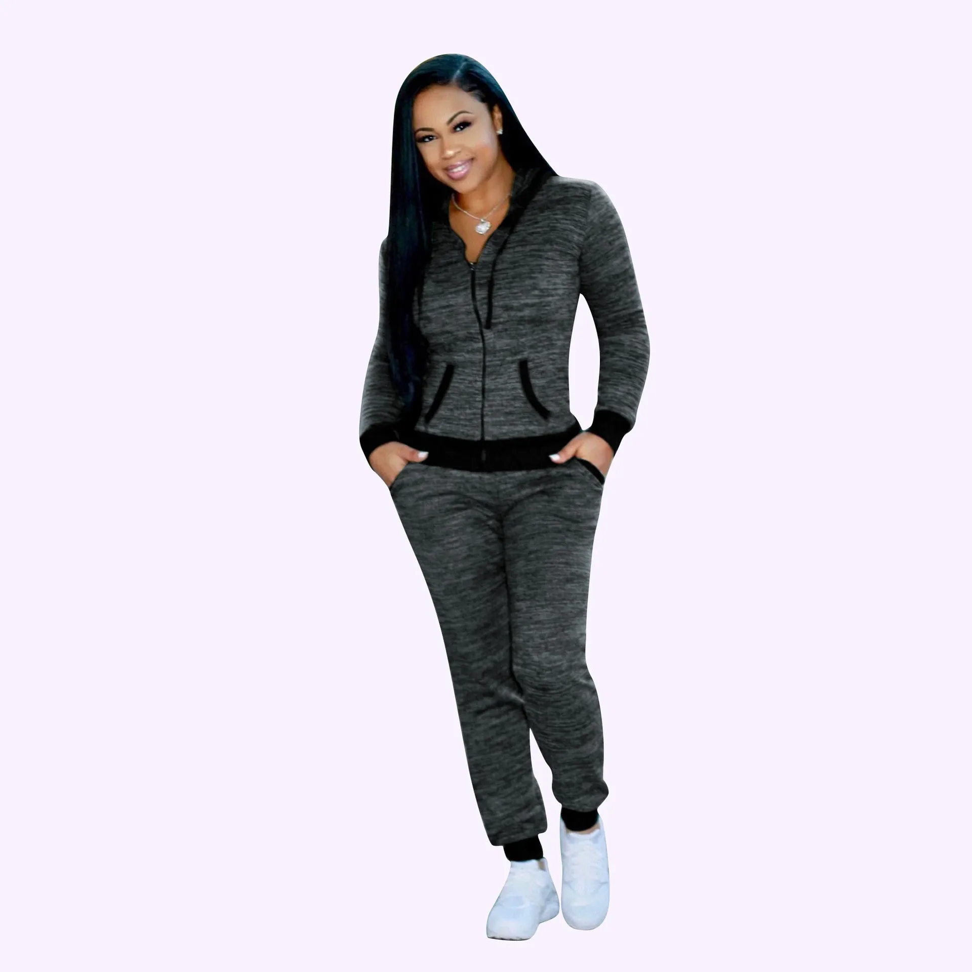 

Women 2 Piece Sets Long Sleeve Sports Suits Female Tracksuit Casual Pants Ladies Jogging Costume Spring/Autumn Streetwear