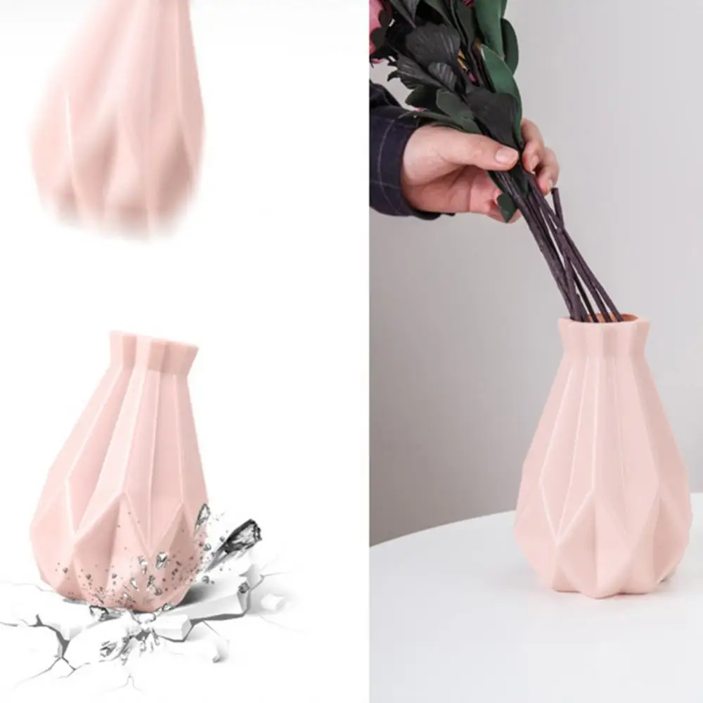 

60% Hot Sale Plastic Vases Shatter-proof Flower Pot Vase Modern Study Room Hallway Wedding Decor Vase Decoration