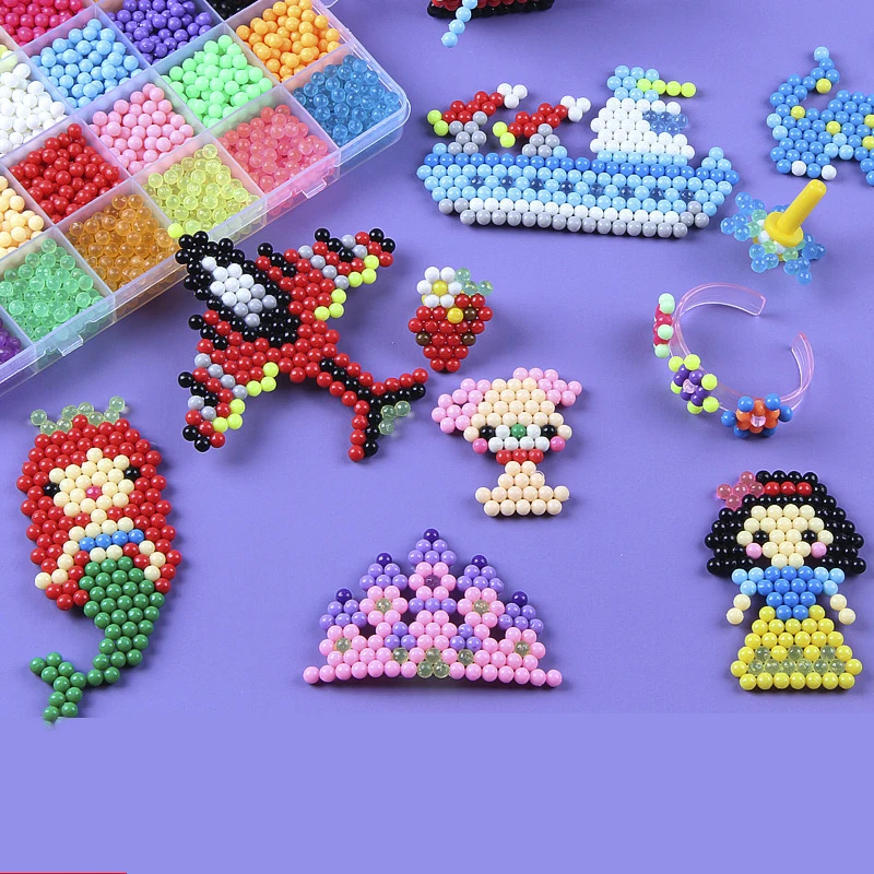 

Creative Children DIY Water Spray Aqua Beads Magic Plastic Beads Kit Water Sticky 3D Handmade Crafts Beads Toys