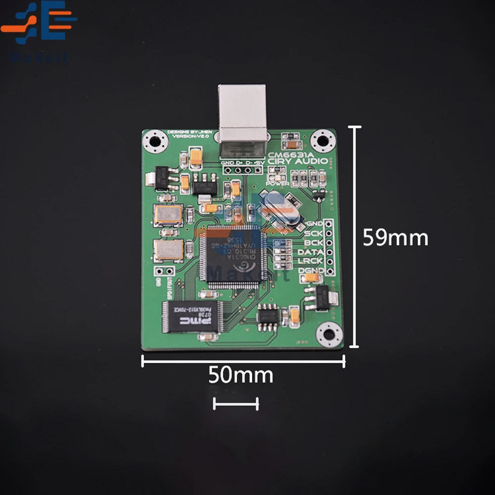 CM6631A цифровой интерфейсный модуль DAC Плата USB для I2S/IIS SPDIF выход 24Bit 192K 384K ASIO |