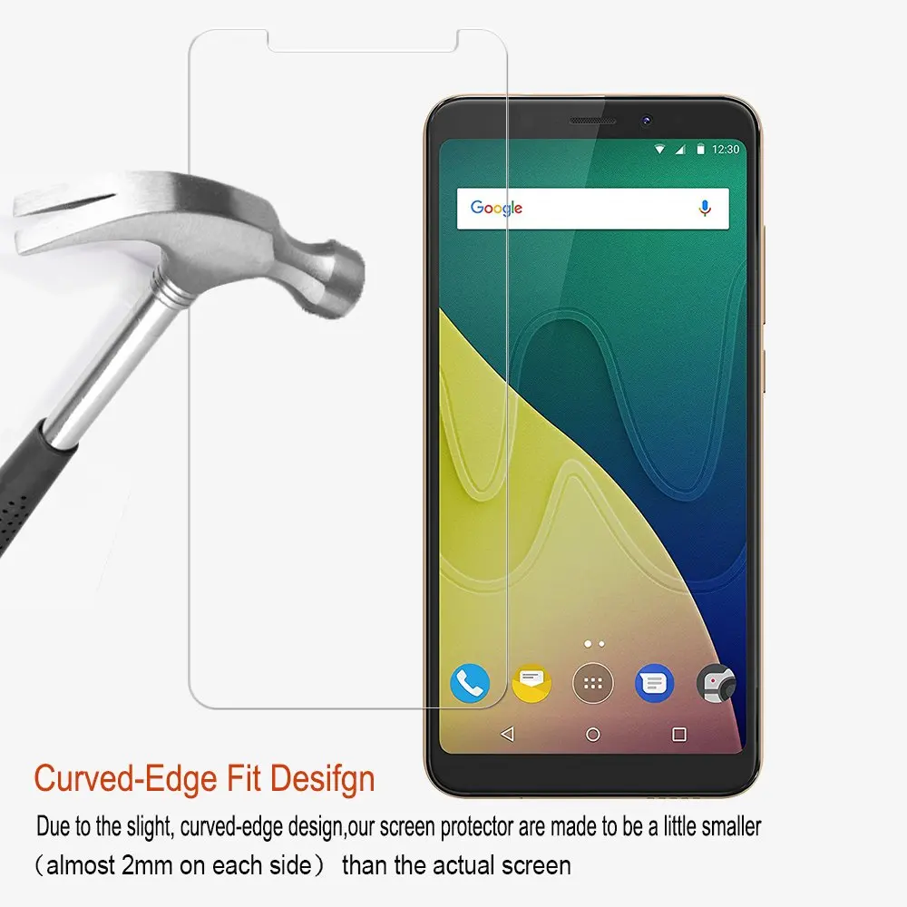 Закаленное стекло 9H 2.5D Премиум качества для Wiko View 2 Plus + 5 93&quot|Защитные стёкла и