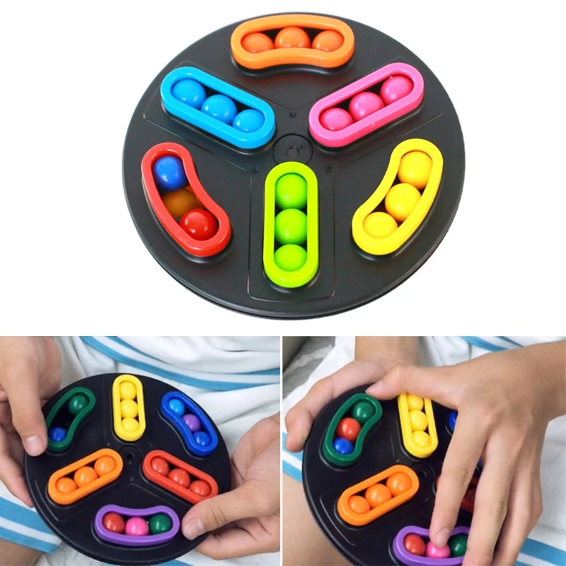 

Turntable Color Magic Bean, Anti-Stress Toy Creative Decompression for Kids,14.8x14.8x3.3cm/5.83x5.83x1.30Inches