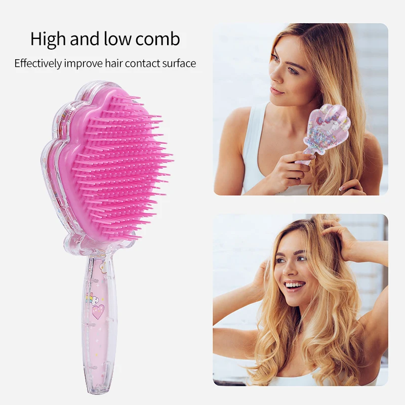 The New Hair Care Cute Cartoon Rainbow Comb Portable Shell Airbag Massage Transparent Hairdressing Brush |