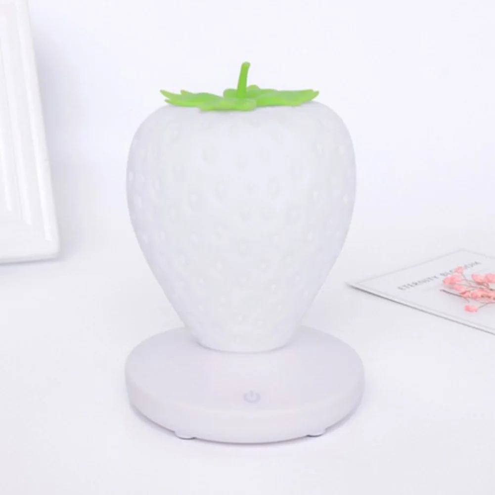 

LED Night Light Strawberry Silicone Night Light LED Eye Protection Touch Atmosphere Light Cartoon USB Charging Bedside Table Lig