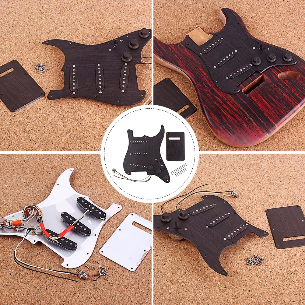 

Quality Rose Wood Guitar Pickguard Tremolo Bridge Humbucker SSH Scratch Plate