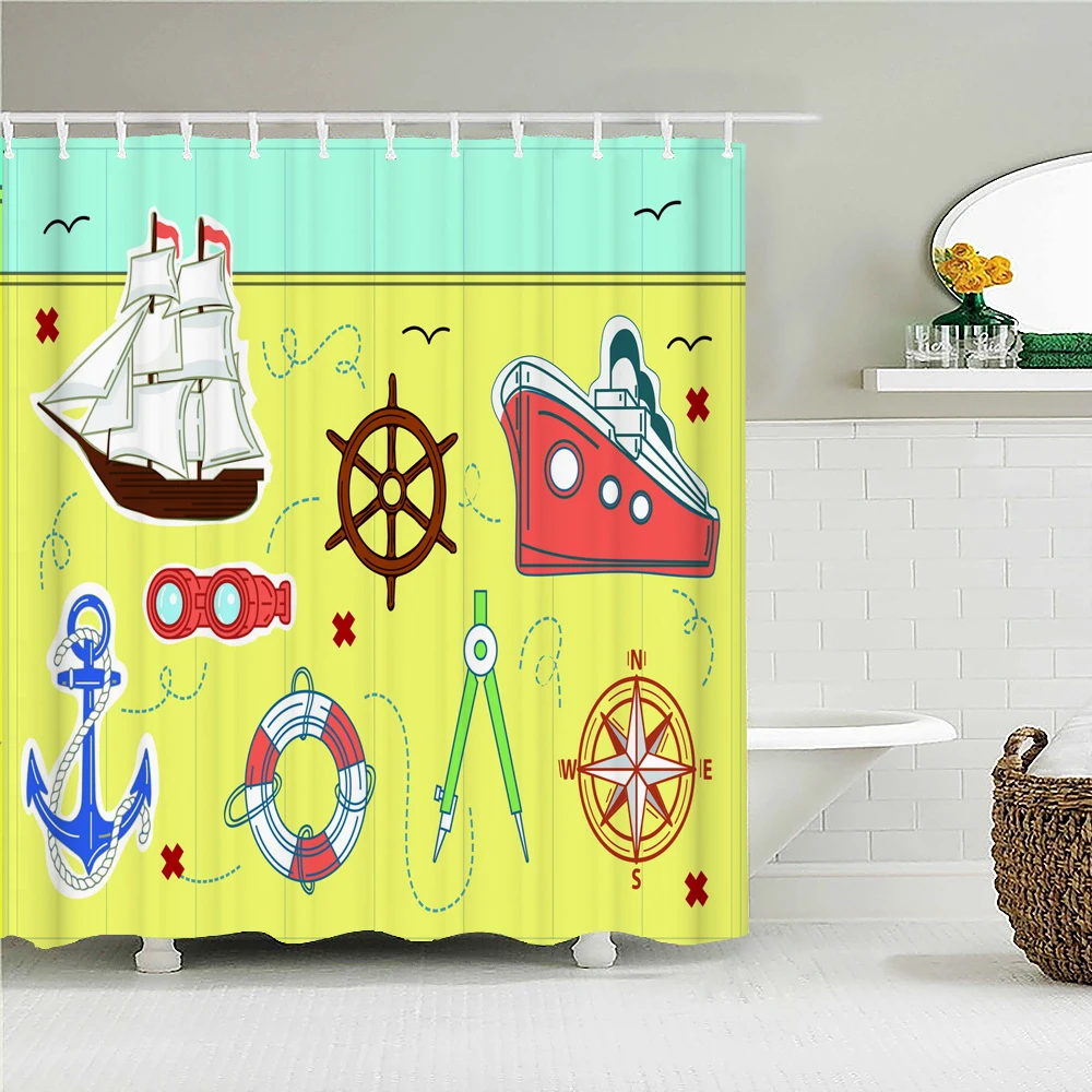 3D топы футболки с рисунком океана парусного судна Водонепроницаемый тканевая