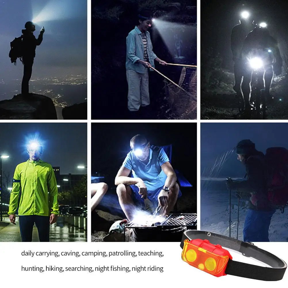 Портативный светодиодный мини-налобный фонарь COB для кемпинга на открытом