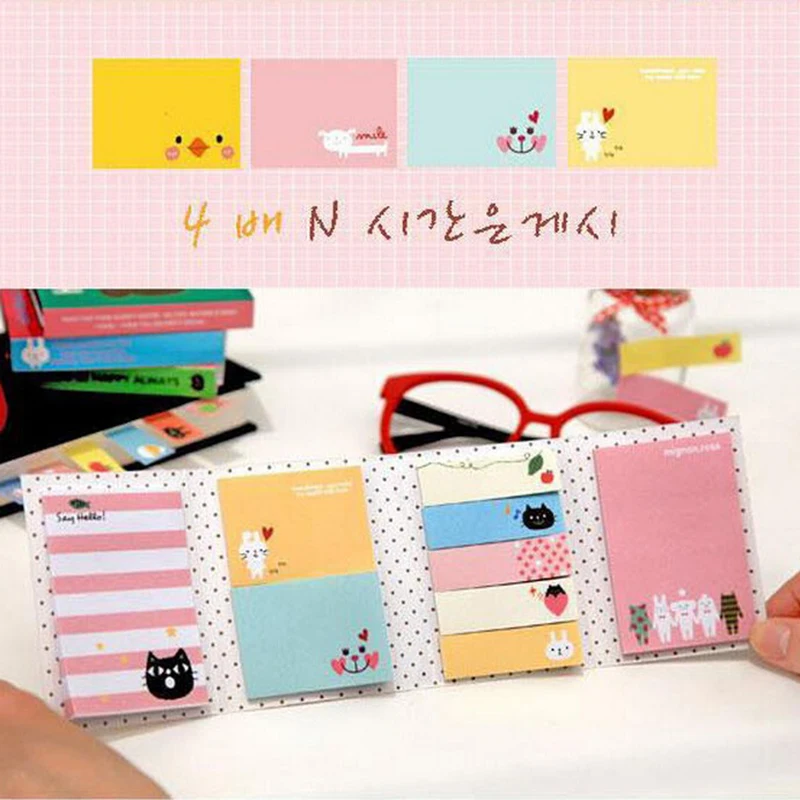 

Kawaii Sticky Notes Bookmark Animals Index Memo Cute To Do List Notepad Scheduler Paper Daily Planner School Stationery