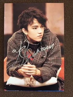 dimash kudaibergen autografado assinado foto popular música cazaquistão cantor masculino arte estrela