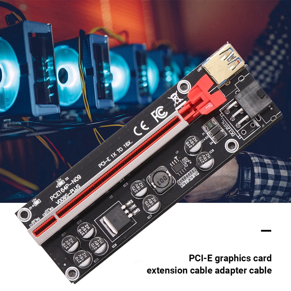 Простая установка штепсельный разъем USB 3.0 PCI-E Riser Express 1X на 16X адаптер SATA для