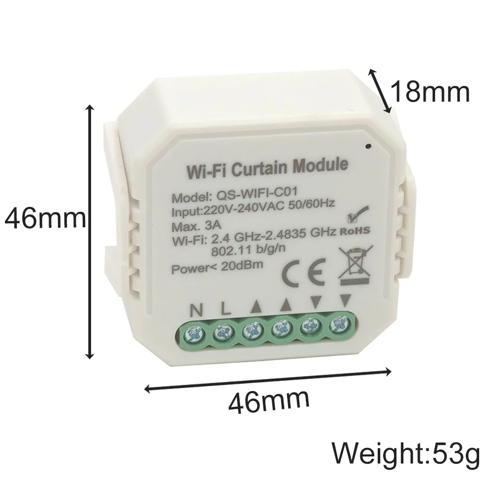 

Tuya Smart Life WiFi Smart Curtain Switch Module 220~240V for Electric curtain Blind Roller Shutter Workwith Alexa Google Home
