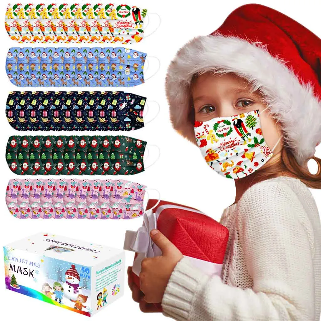 50 шт. разноцветная Пылезащитная маска для детей на Хэллоуин | Детская одежда и