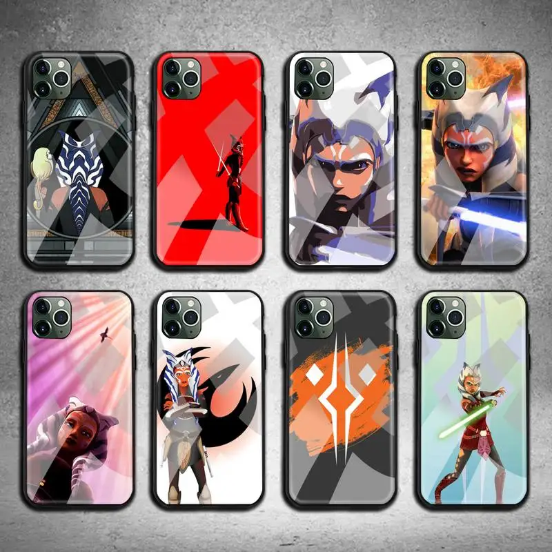 

Movie Ahsoka Tano Phone Case Tempered Glass For iPhone 12 pro max mini 11 Pro XR XS MAX 8 X 7 6S 6 Plus SE 2020 case