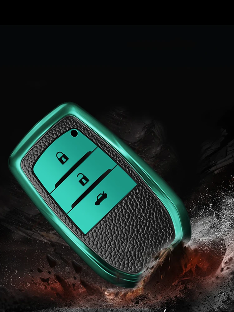 Чехол для автомобильных ключей 2 3 кнопки ТПУ Toyota Hilux Fortuner Land Cruiser Camry Coralla Crown RAV4
