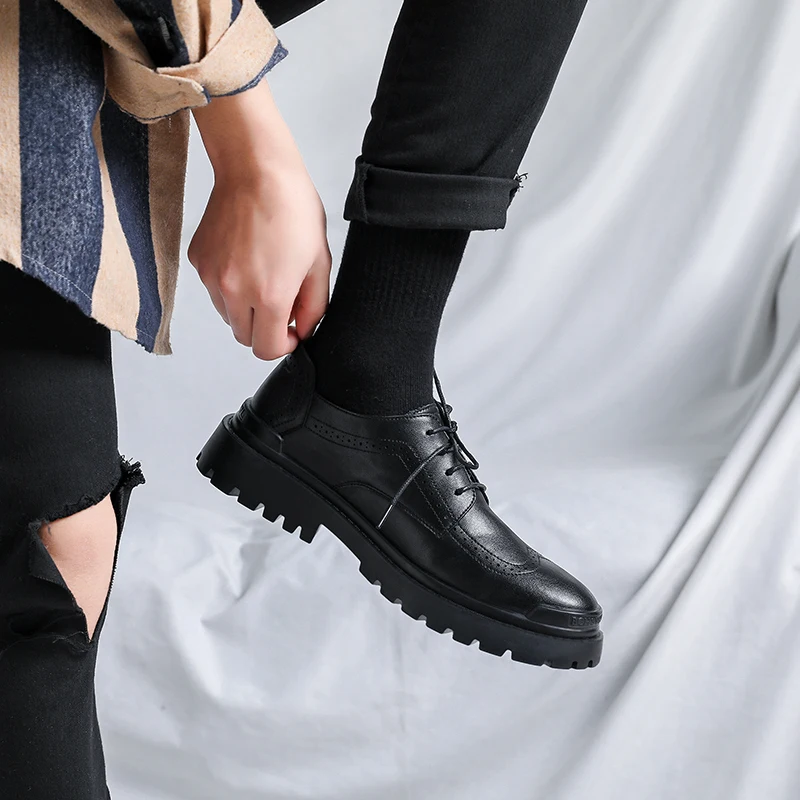 

Leather Men Retro Comfortable High Quality Original Casual Men fashion Leather Dress Shoes Handmade Shoes Genuine Leather