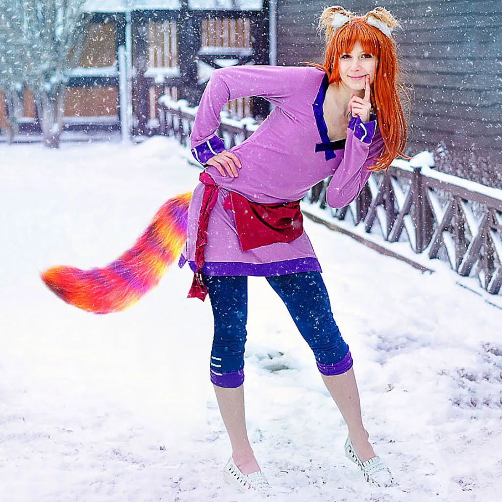 Хэллоуин Регулируемый лисий хвост персонаж реквизит играть искусственный мех