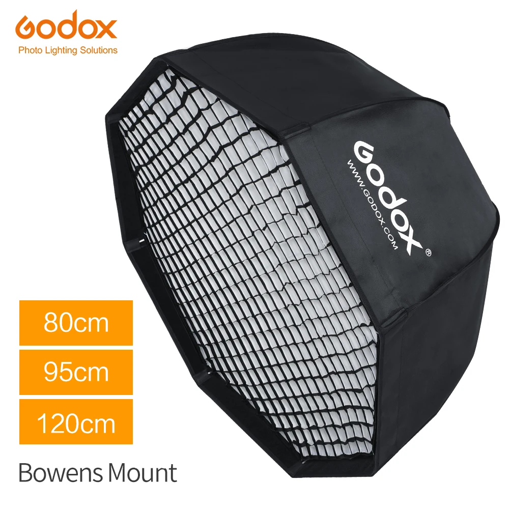 

Godox SB-UE 80cm 95cm 120cm Portable Octagonal Umbrella Softbox with Honeycomb Grid for Bowens Mount Studio Flash Softbox