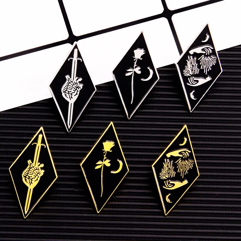 Брошь в стиле панк темно-ведьмы дьявола черепа магический шар скелет эмаль